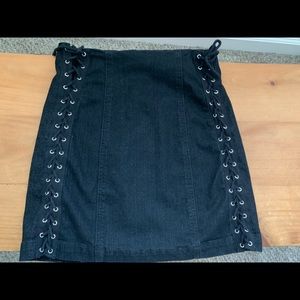 Carmar Black Lace Up Skirt